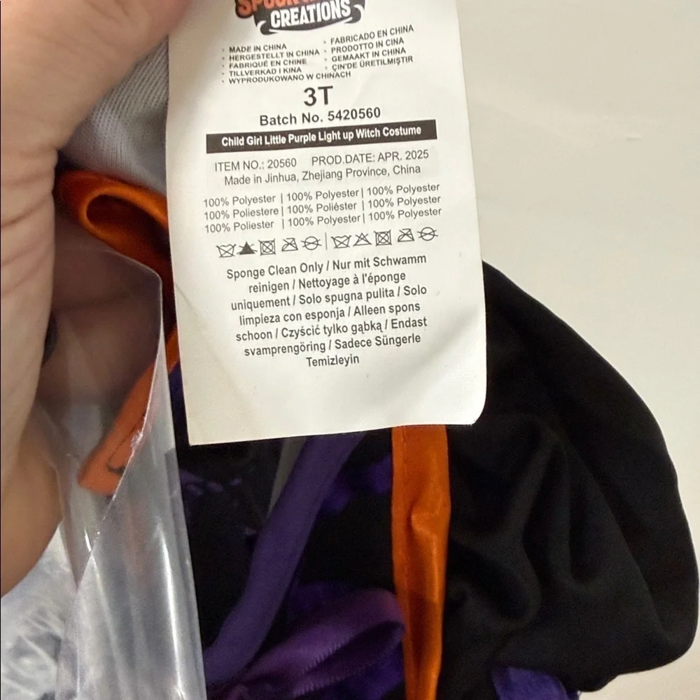 Purple and Orange Witch Costume for Kids